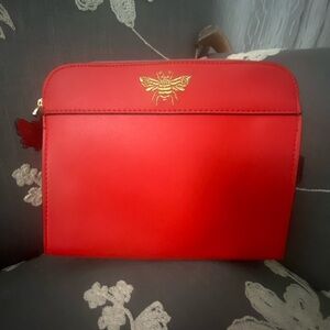 Elegant Red Women's Cosmetic Bag NWOT